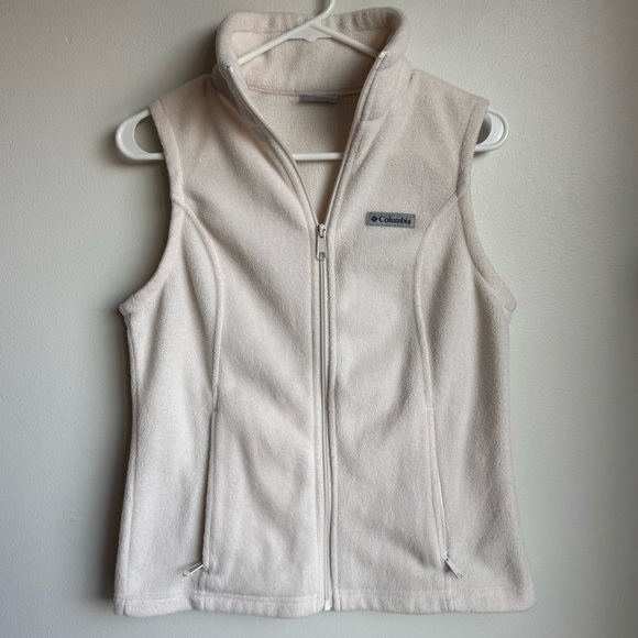 Columbia Benton Springs Woman’s Ivory Fleece Vest Size Small - Picture 1 of 12